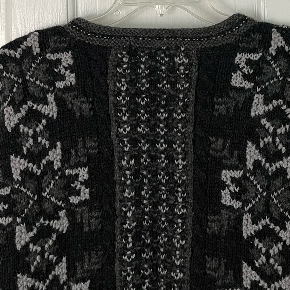 Herman Geist Hand Knit 100% Wool Zippered Cabincore Sweater Cardigan Size Large - Picture 6 of 13